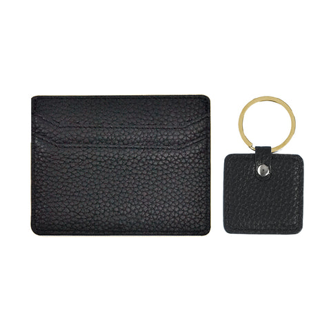 Cardholder & Keychain Leather Set